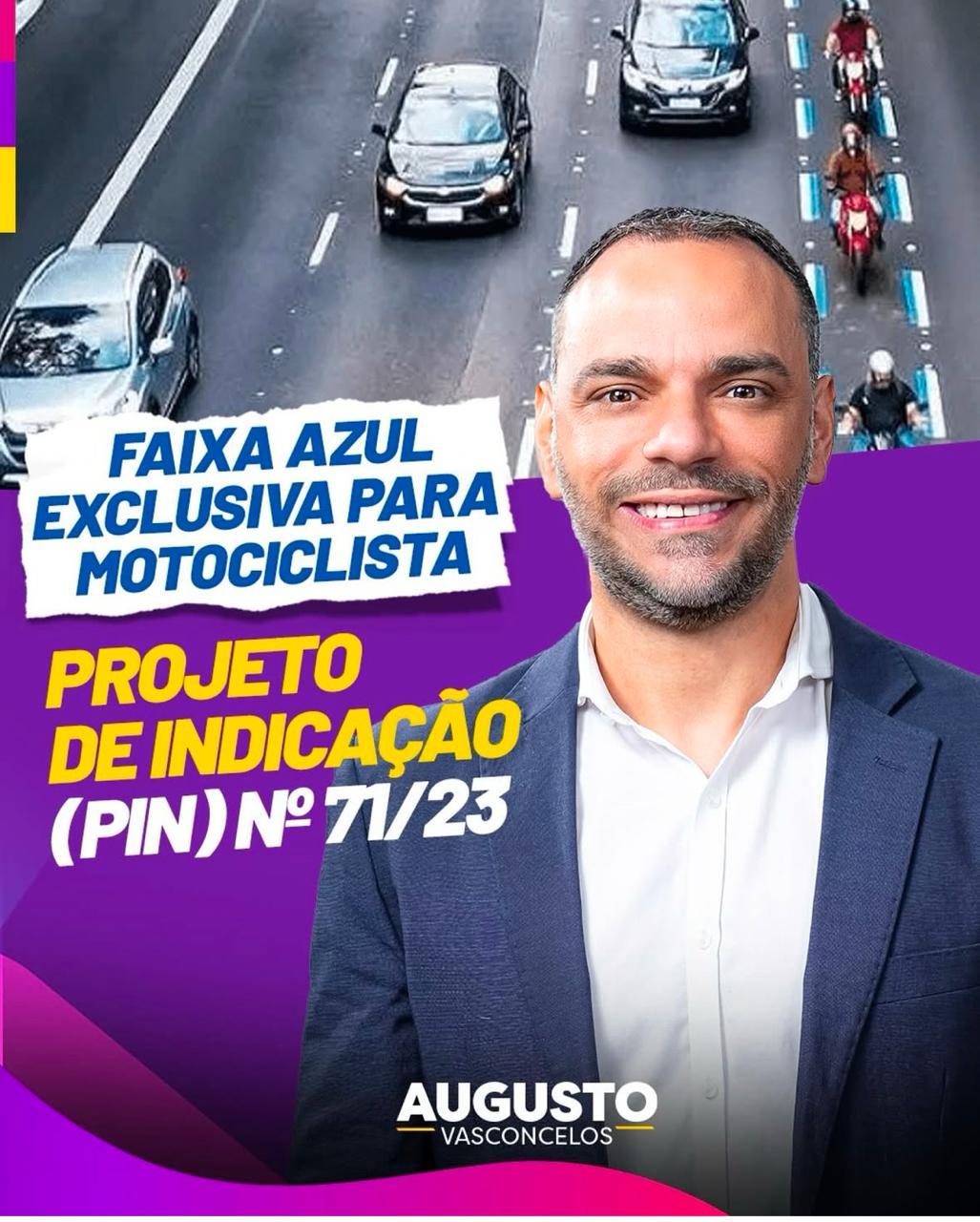 Por iniciativa de Augusto Vasconcelos, Salvador terá 1ª faixa azul para motociclistas