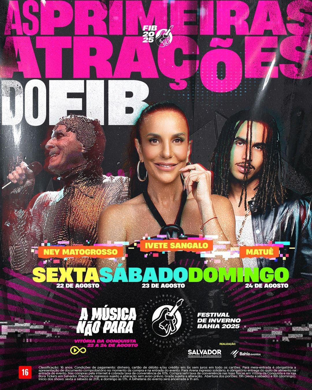 Festival de Inverno Bahia (FIB) anuncia primeiras atrações da edição de 2025