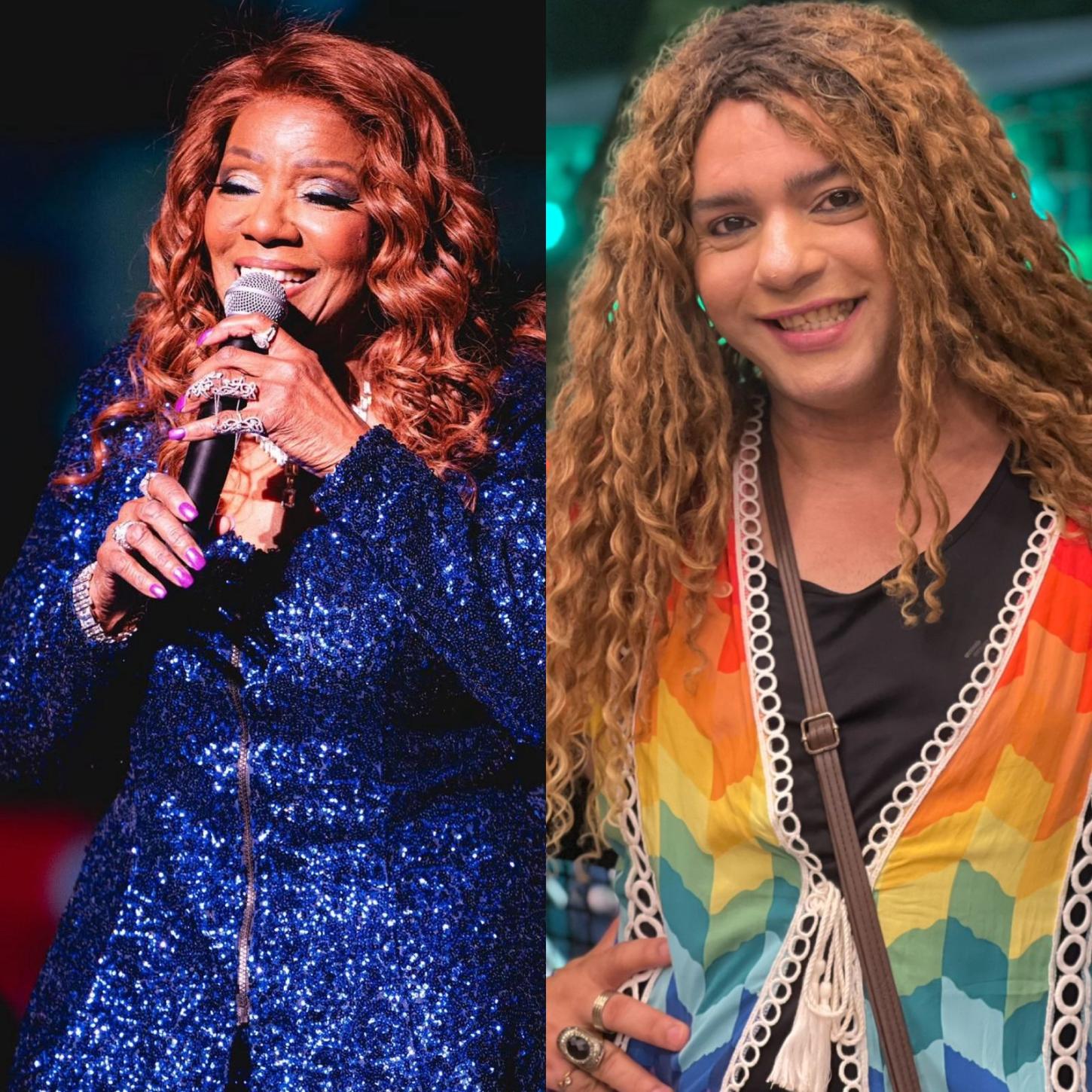 Cantora americana Glória Gaynor interage com artista baiana 
