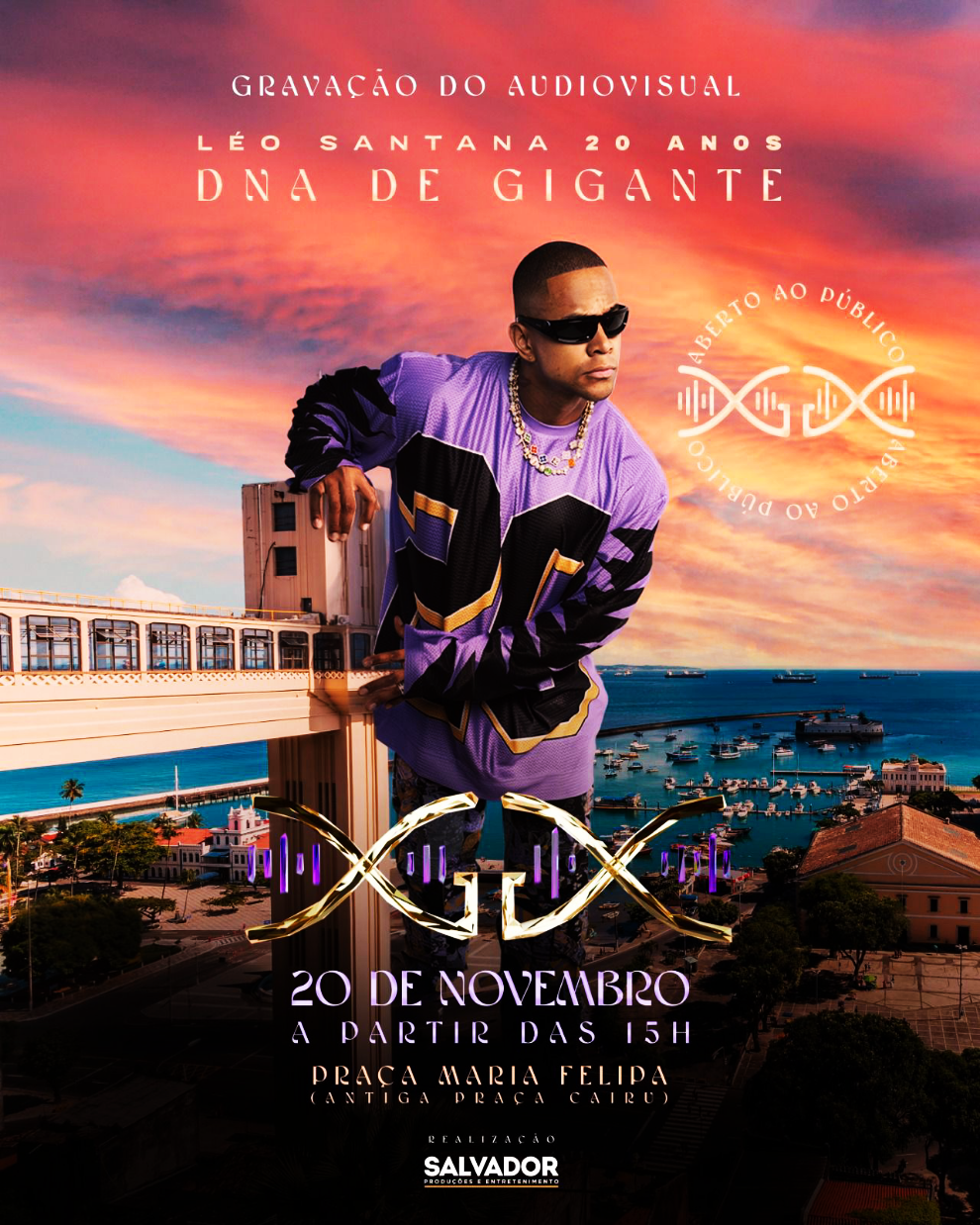 Léo Santana divulga projeto 3D da megaestrutura do audiovisual que celebra seus 20 anos de carreira