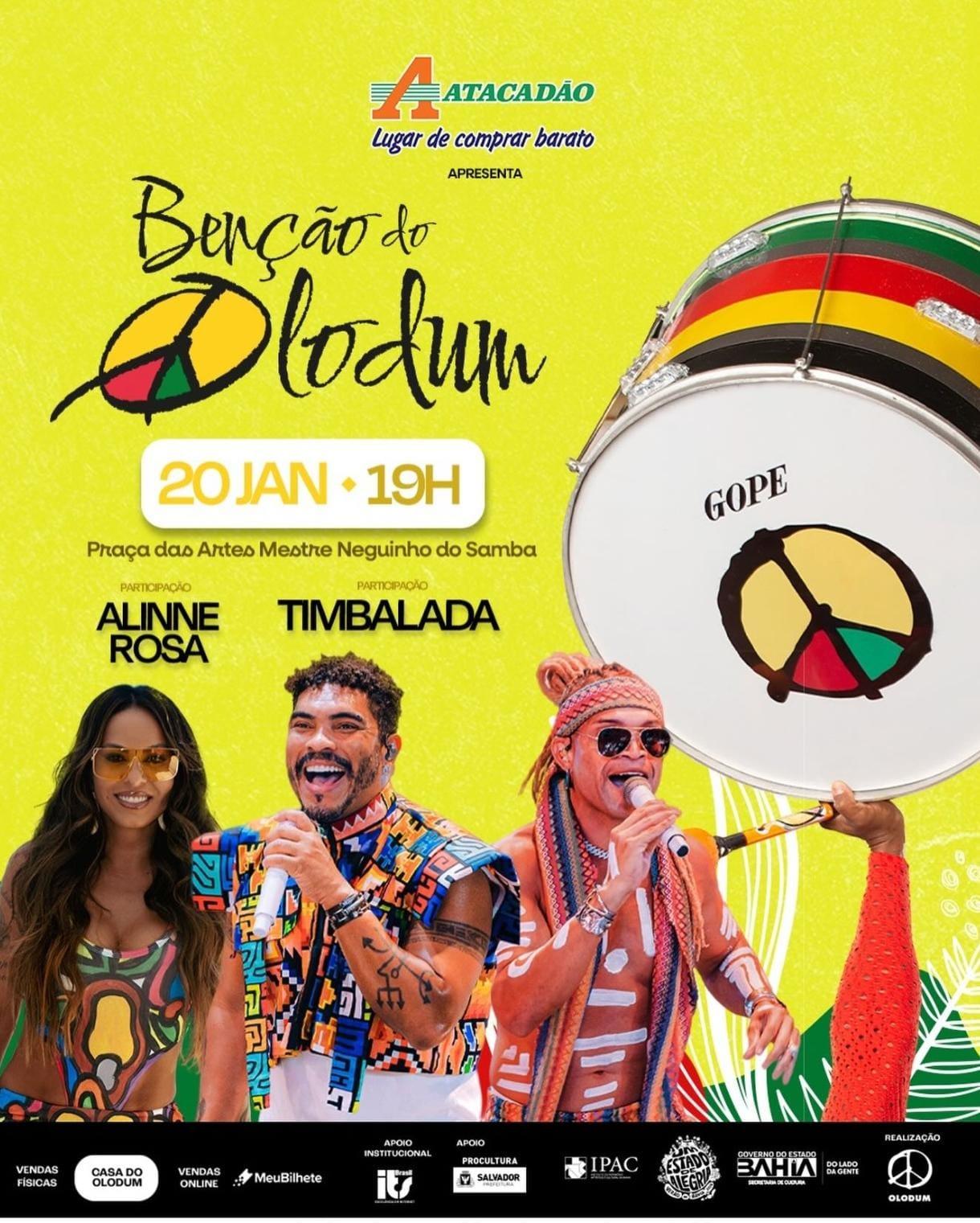 Benção do Olodum reúne Alinne Rosa e Timbalada no Pelourinho