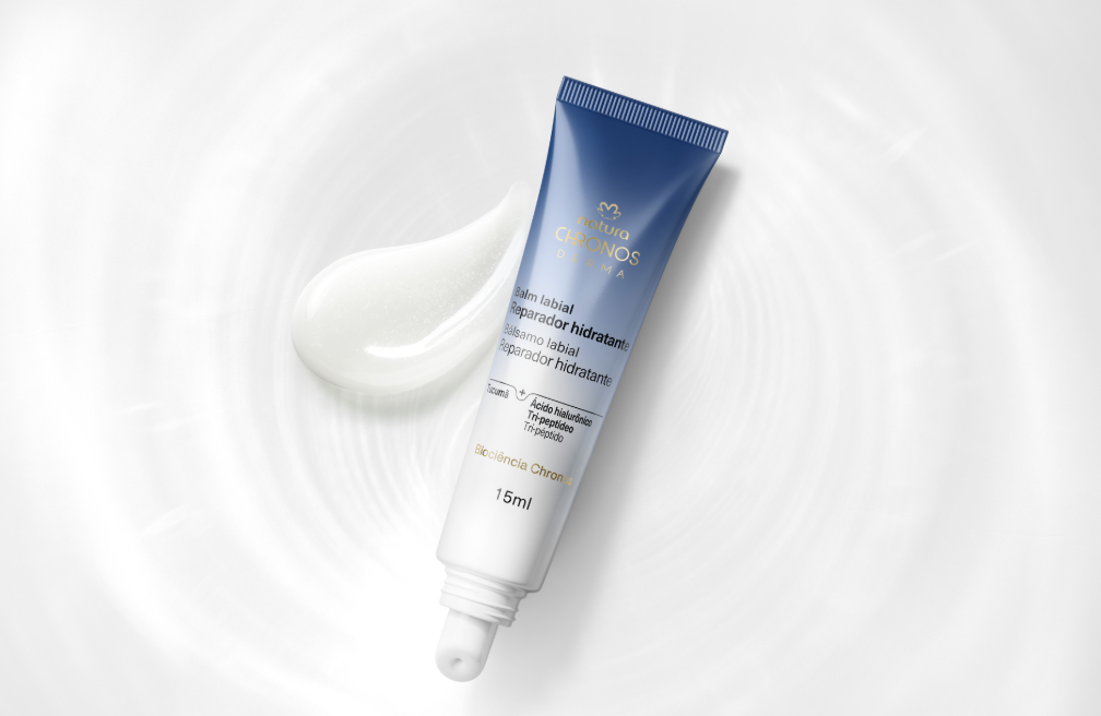 Natura Chronos Derma lança balm labial reparador com hidratação imediata   