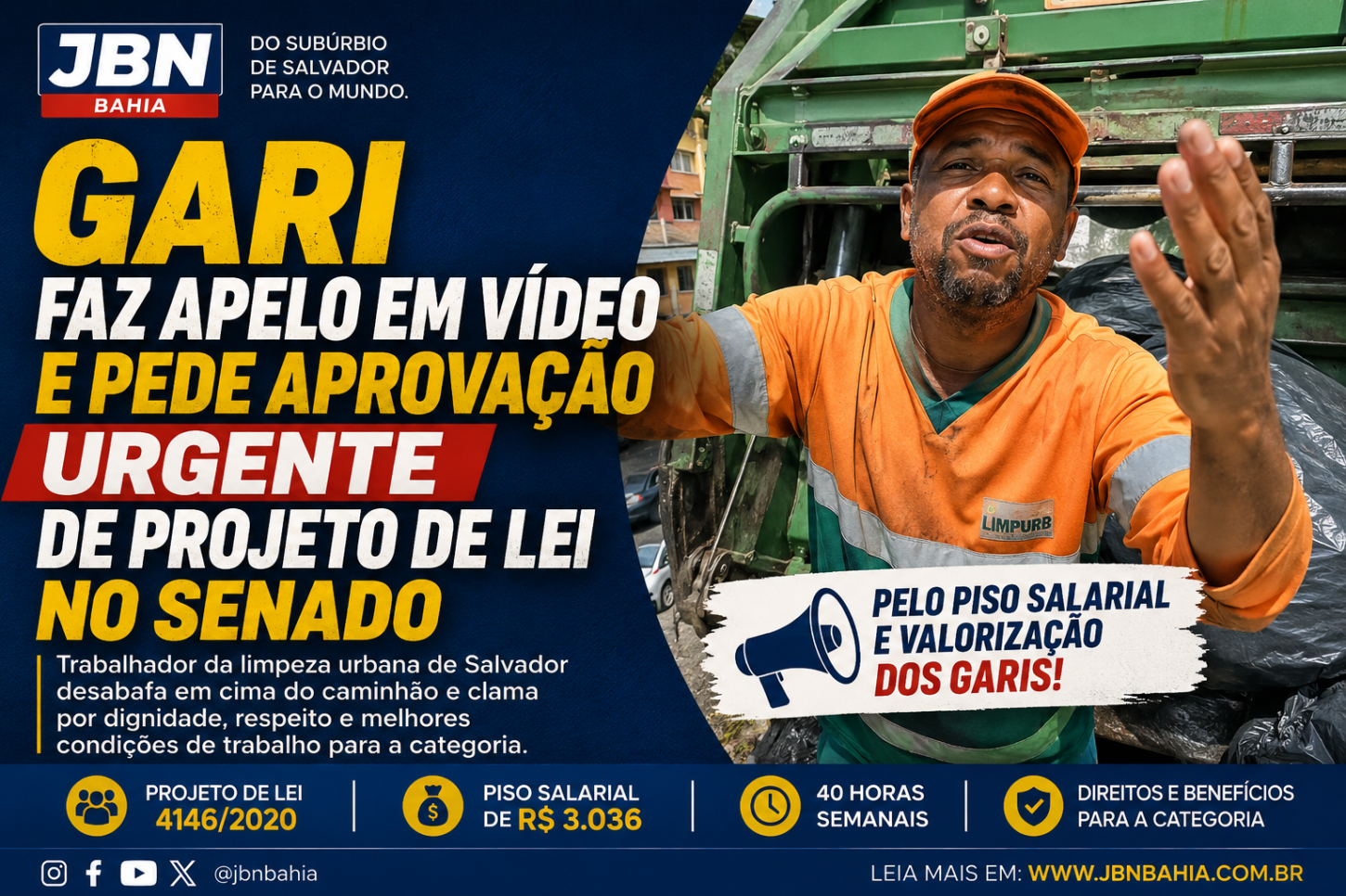 GARI FAZ APELO EM VÍDEO E PEDE APROVAÇÃO URGENTE DE PROJETO DE LEI NO SENADO