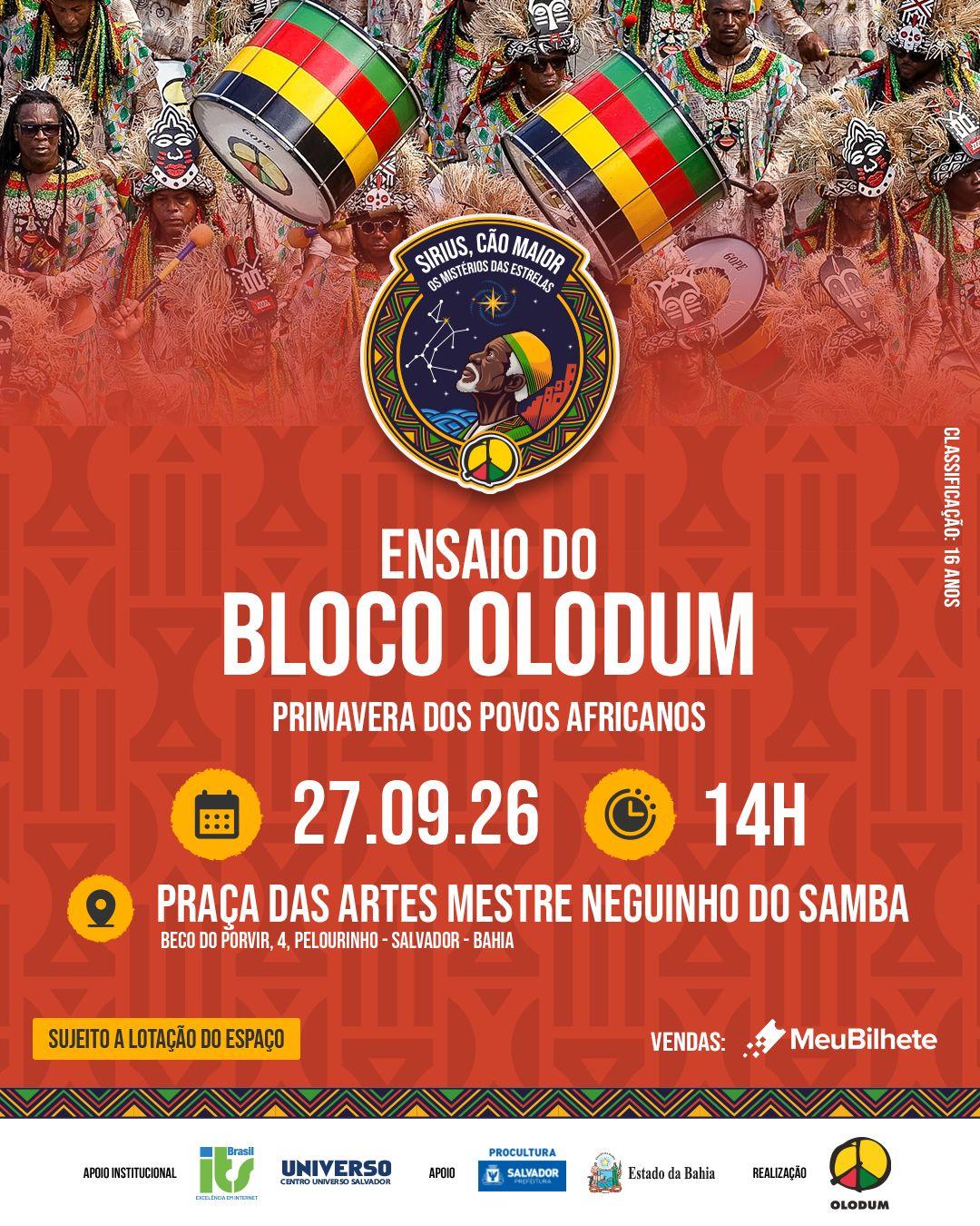 O Pelô vai ferver! Olodum realiza segundo ensaio rumo ao Carnaval 2027