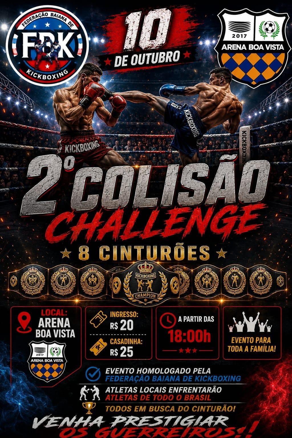 Boa Vista do Lobato recebe noite de lutas com a 2ª edição do Colisão Challenge