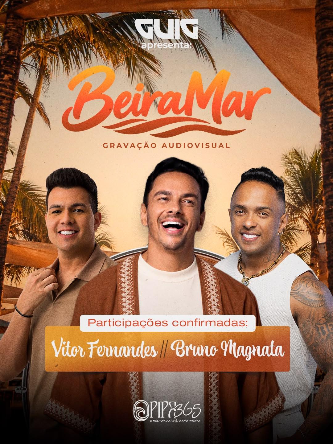 Guig anuncia gravação de audiovisual com participações de Vitor Fernandes e Bruno Magnata na Praia do Flamengo