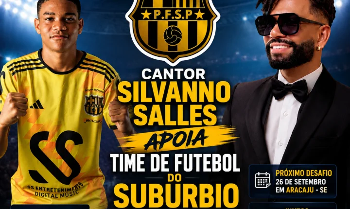 Cantor Silvanno Salles apoia time de futebol do Subúrbio Ferroviário de Salvador