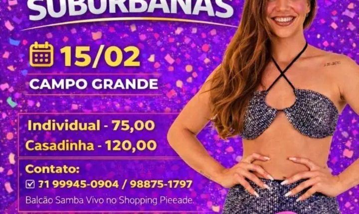 Mara Magalhães comanda o bloco “As Suburbanas” no Campo Grande no domingo de Carnaval