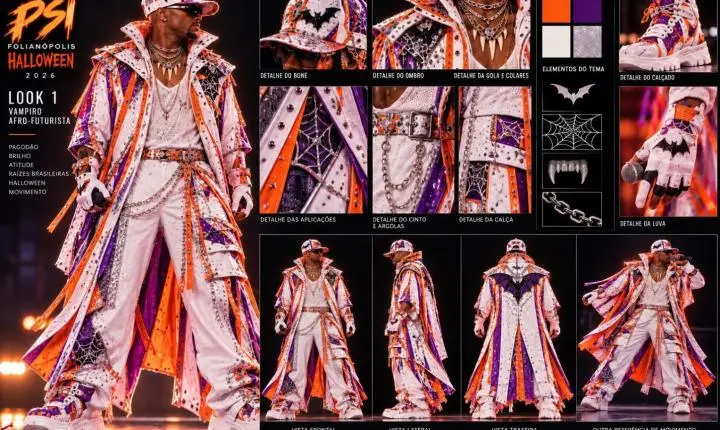 Márcio Victor aposta em visual afro-futurista para show do Psirico no Folianópolis